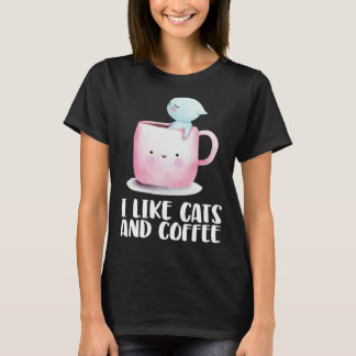 Coffee and cats Cat mug Chilling cat T Shirt