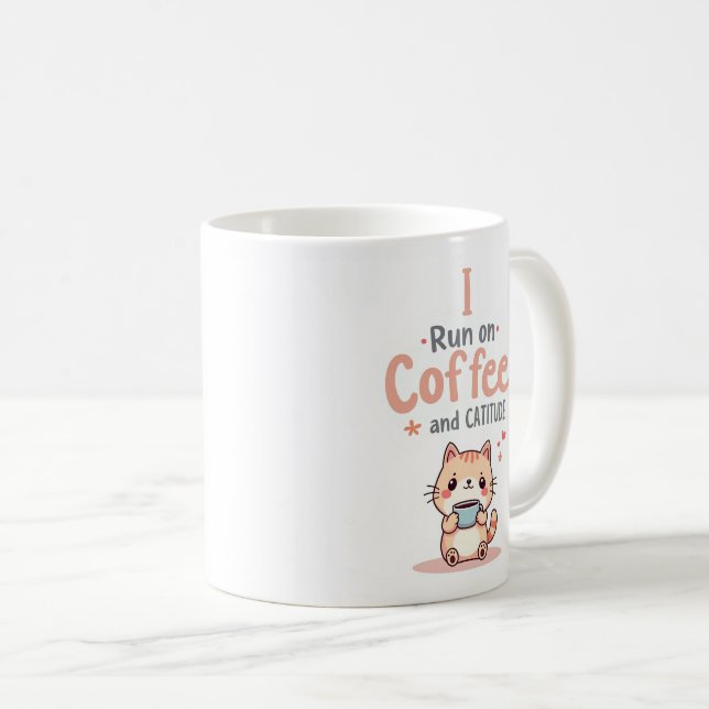 Coffee and Cattitude Funny Cat Mug Kaffemugg (Framsida höger)