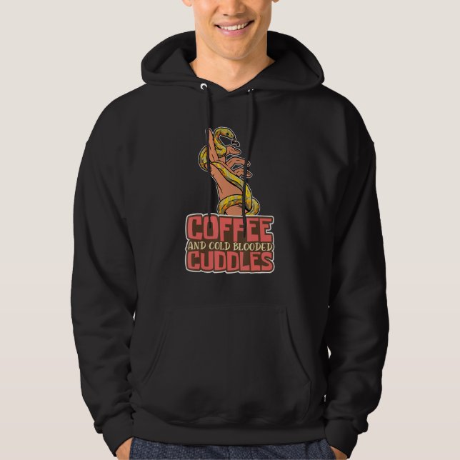 Coffee And Cold Blooded Cuddles Snake and Coffee   Hoodie (Framsida)