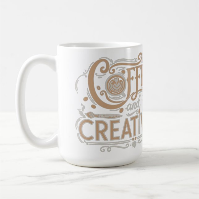Coffee and Creativity Typography Kaffemugg (Vänster)