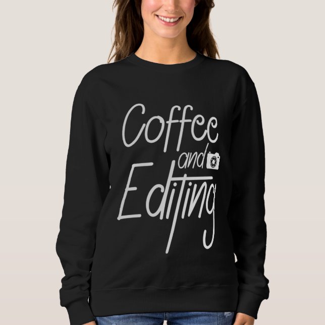 Coffee and editing  coffee drinker Barista Espress T Shirt (Framsida)