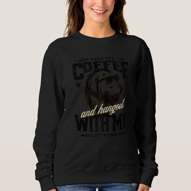 Coffee and Golden Retrieve funny Cute Dog Owner Mo T Shirt (Framsida)
