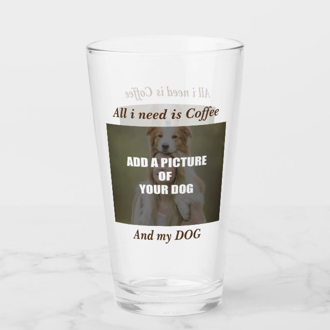 Coffee and my Dog Throw Pillow Glaskopp (Framsida)