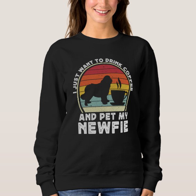 Coffee And Newfie For Men Women Newfoundland Dog D T Shirt (Framsida)
