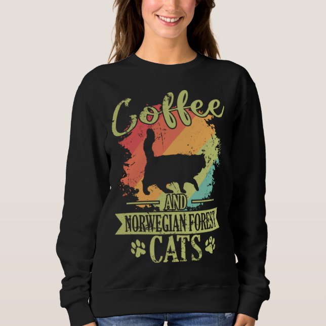 Coffee and Norwegian Forest Cat T Shirt (Framsida)