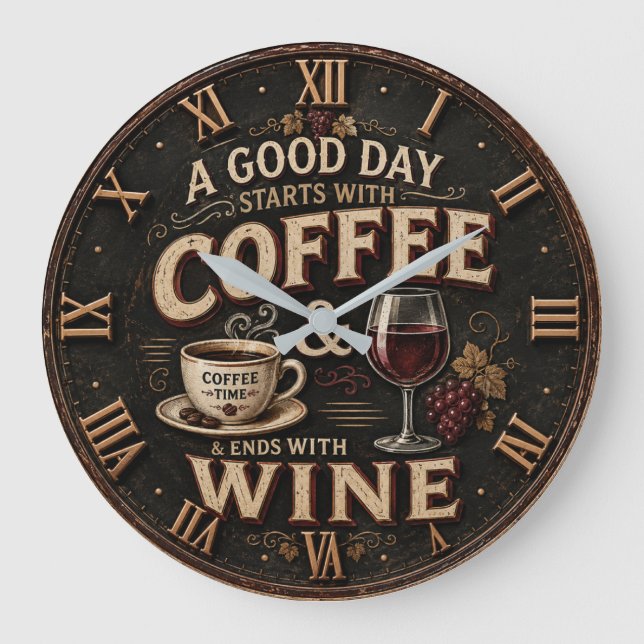 Coffee and Wine Stor Klocka (Framsida)