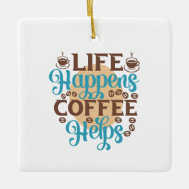 Coffee Art Life råkar ut Coffee Hjälps Julgransprydnad Keramik