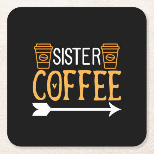 Coffee Art Sister Coffee Underlägg Papper Kvadrat
