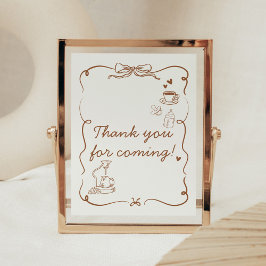 Coffee Baby är på väg Baby Shower Tacksamhetsskylt Poster