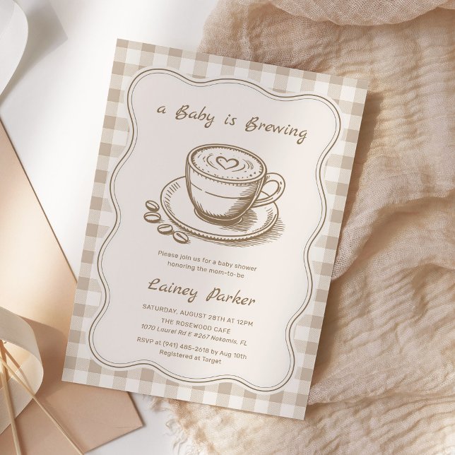 Coffee Baby brygger Latte Baby Shower Inbjudningar (Skapare uppladdad)