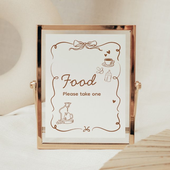 Coffee Baby förbereder Baby Shower Matsign Poster (Coffee Baby is Brewing Baby Shower Sign)