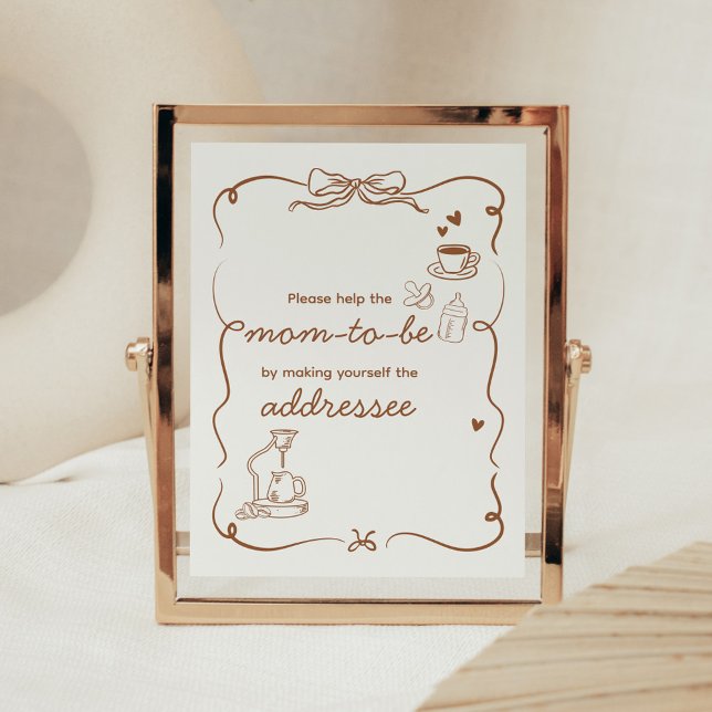 Coffee Baby is Brewing Envelope Station Sign Poster (Coffee Baby is Brewing Baby Shower Sign)