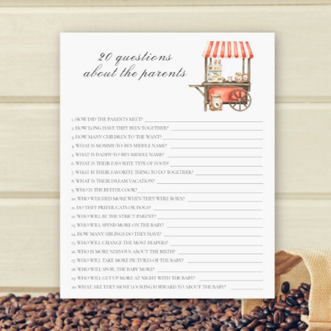 Coffee baby shower - 20 questions about parent (Skapare uppladdad)