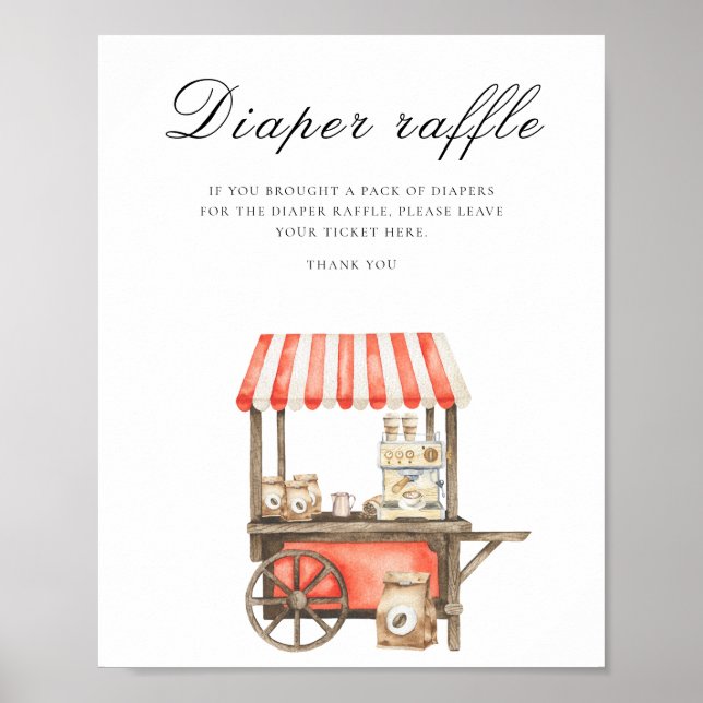 Coffee baby shower - diaper raffle poster (Framsidan)