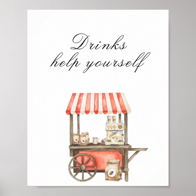 Coffee baby shower - Drinks, help yourself Poster (Framsidan)