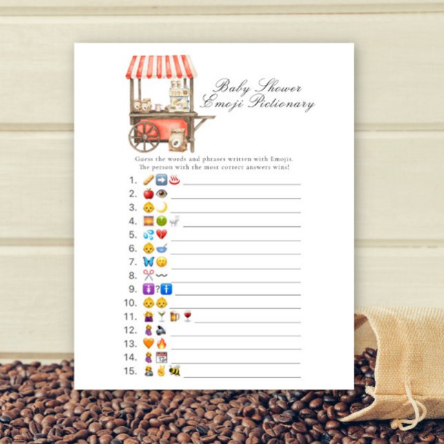 Coffee baby shower Emoji picture game (Skapare uppladdad)