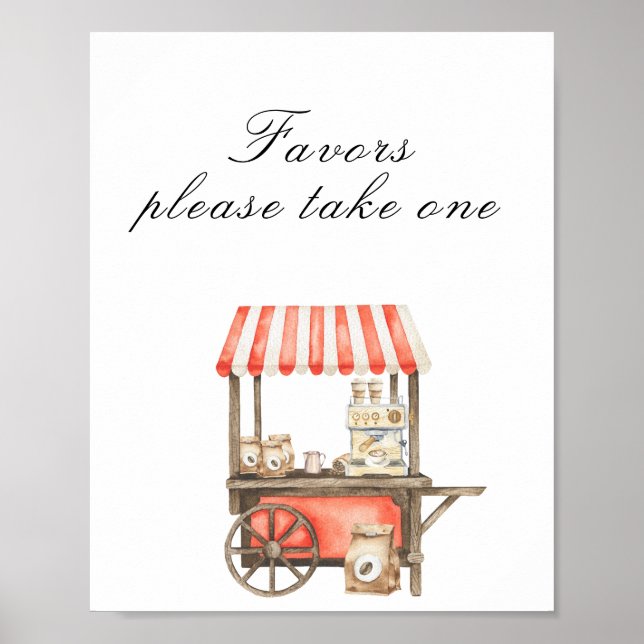 Coffee baby shower - favors, please take one poster (Framsidan)