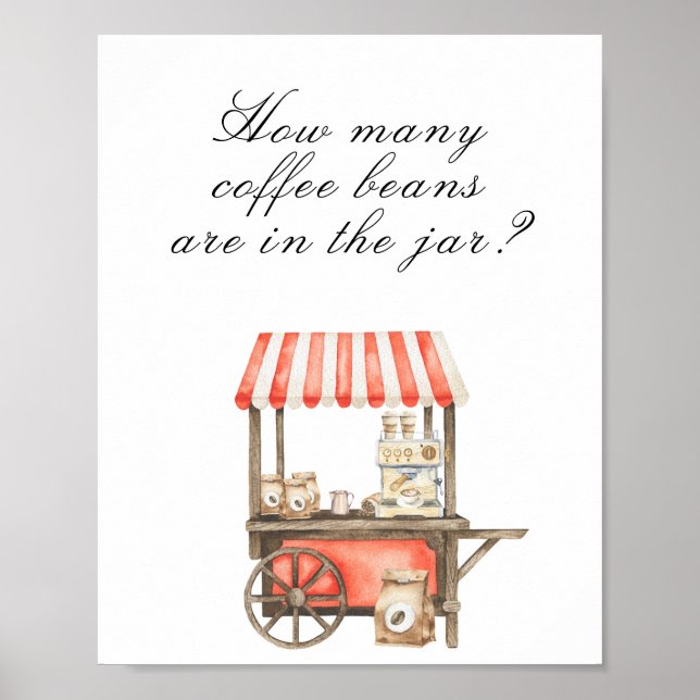Coffee baby shower - guess how many coffee beans poster (Framsidan)