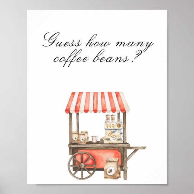 Coffee baby shower - guess how many coffee beans poster (Framsidan)