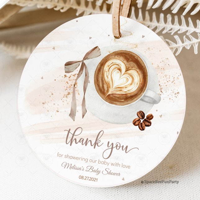 Coffee baby shower Is Brewing bow Gåvor Etiketter (Coffee baby,is brewing shower,invitation,welcome sign,board yard,decorations,Coffee baby shower,game)