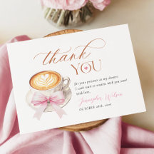Coffee Baby Shower Thank You Card