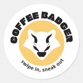 Coffee Badger Sticker Runt Klistermärke