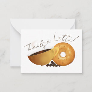 Coffee Bagel Tack Anteckningskort