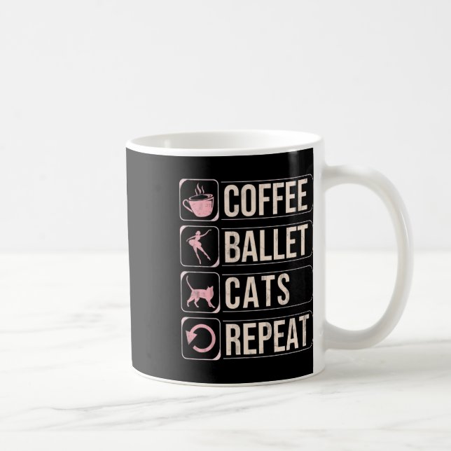 Coffee Ballet Cats Repeat Funny Dancing Dancer Kaffemugg (Höger)