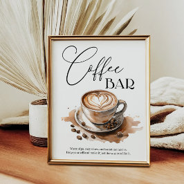 Coffee Bar Bridal Baby Wedding Shower Poster