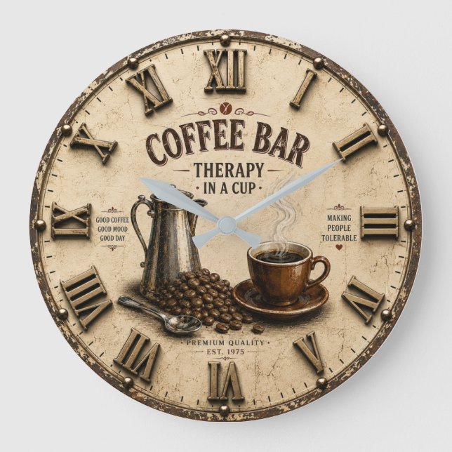 Coffee Bar Therapy Stor Klocka (Framsida)