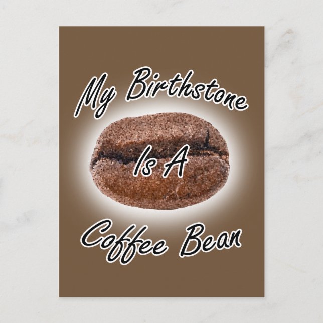 Coffee Bean Birthstone Vykort (Framsida)
