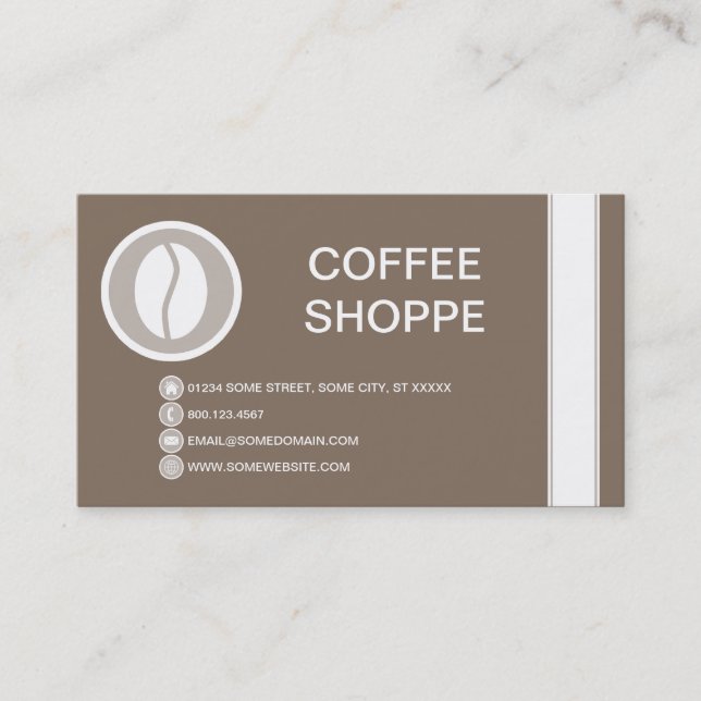 COFFEE BEAN-bubbla Visitkort (Framsida)