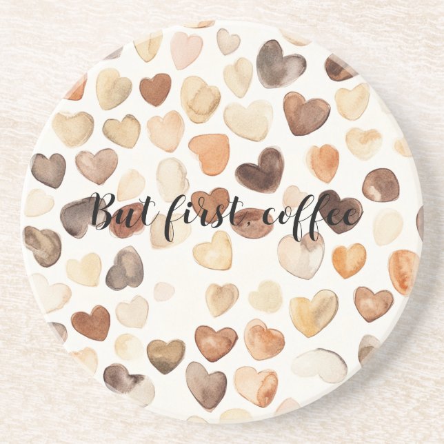 Coffee Bean Hearts Coffee First Underlägg (Framsidan)