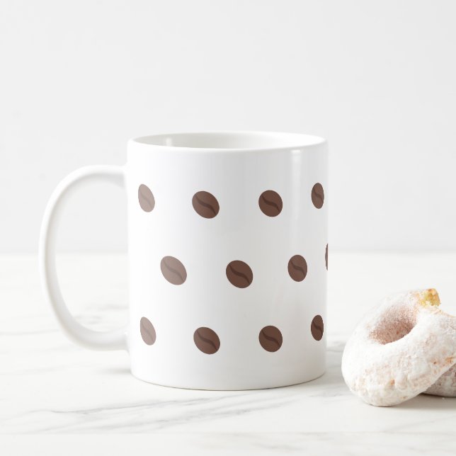 Coffee Bean Pattern Minimalist Design Kaffemugg (Med munk)