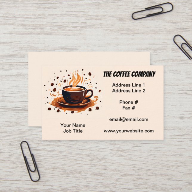 Coffee Bean Roasters Retail Wholesale Shop Visitkort (Fram/Back In Situ)