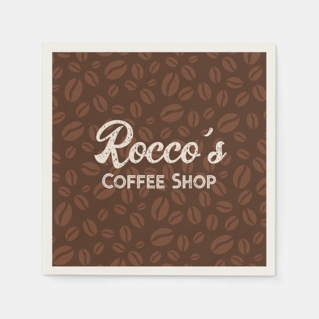 Coffee Beans Brown Napkin Pappersservett (Framsidan)