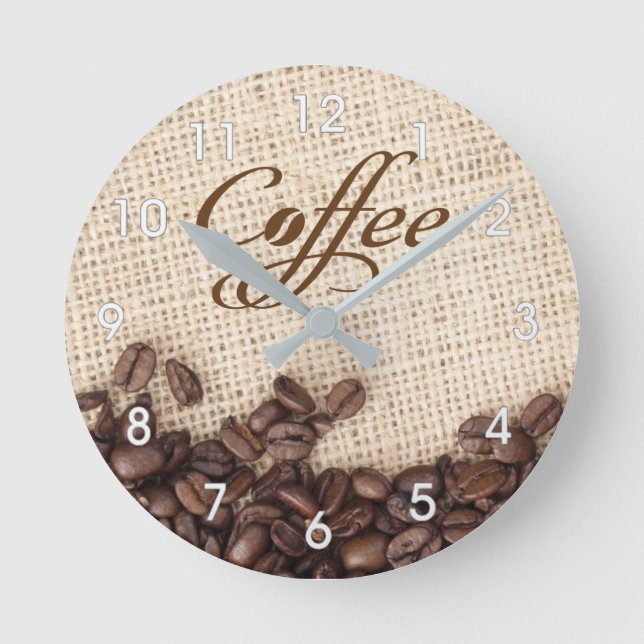 COFFEE BEANS WALL CLOCK RUND KLOCKA (Framsida)