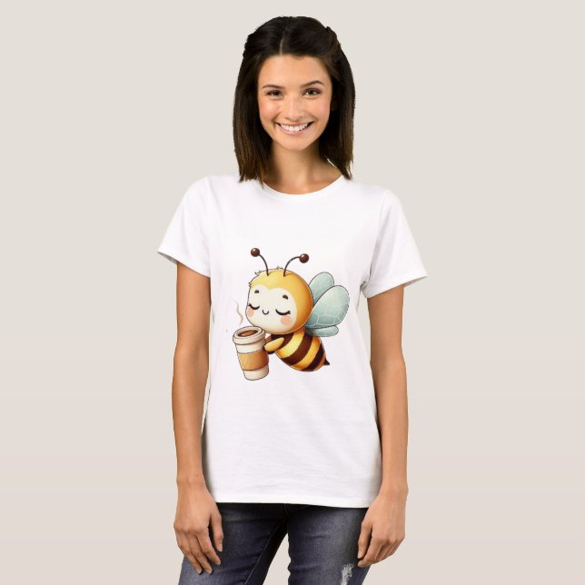 Coffee Bee – Morgonenergiläge T Shirt (Hel framsida)