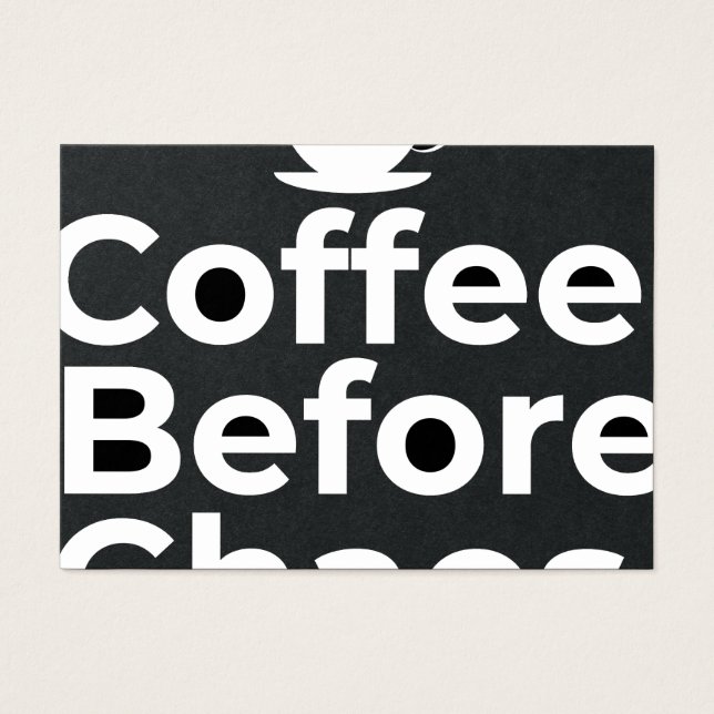 Coffee Before Chaos – Morning Motivation Quote Visitkort (Framsidan)