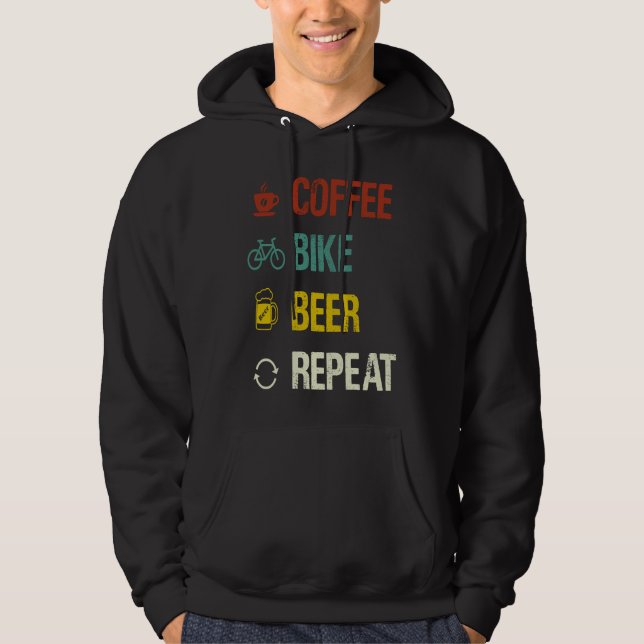Coffee Bike Beer Repeat  Cycling Hoodie (Framsida)