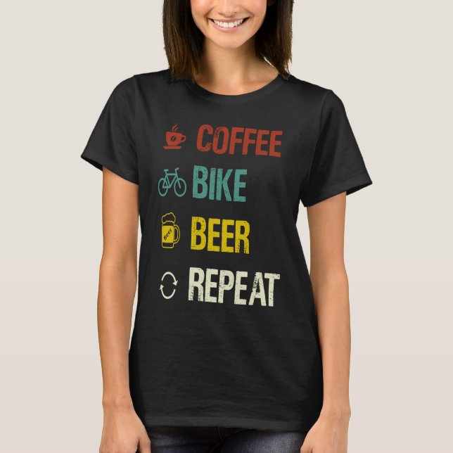 Coffee Bike Beer Repeat  Cycling T Shirt (Framsida)