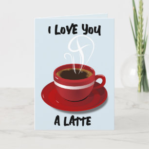 COFFEE BIRTHDAY KÄRLEK DU ÄR ETT SENT GREETKORT TACK KORT