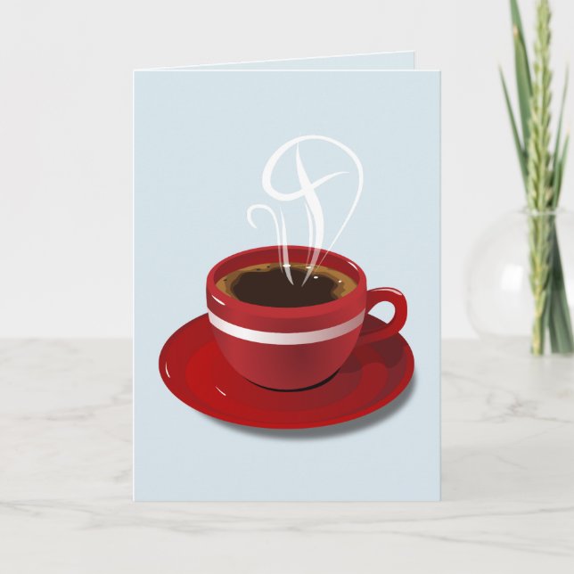 COFFEE BIRTHDAY KÄRLEK DU GREETCARD TACK KORT (Framsida)