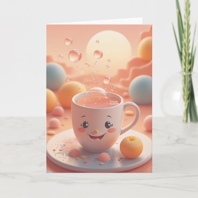 Coffee Birthday Wishes Kort (Framsida)