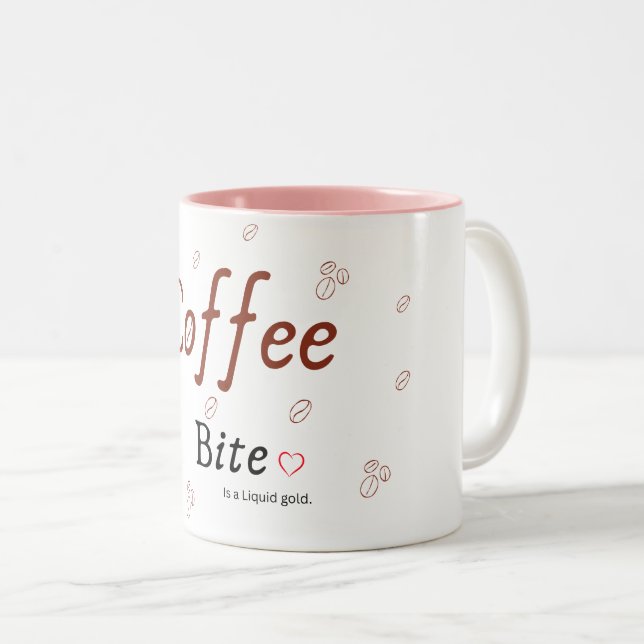 Coffee Bite Liquid Gold, minimalistisk kaffemugg (Framsida höger)
