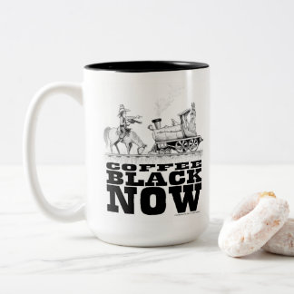 Coffee Black Train Robbery Drawing Två-Tonad Mugg