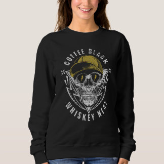 Coffee Black Whiskey Neat for Whiskey & Skull Fan T Shirt
