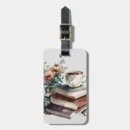 Coffee Boho Blommigt Watercolor Bagagebricka