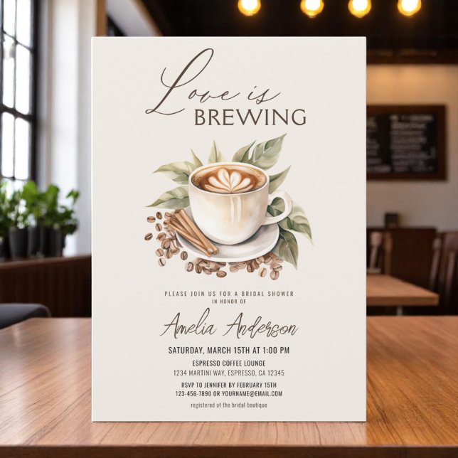Coffee Boho Kärlek är Brewing Möhippa Inbjudningar (Skapare uppladdad)