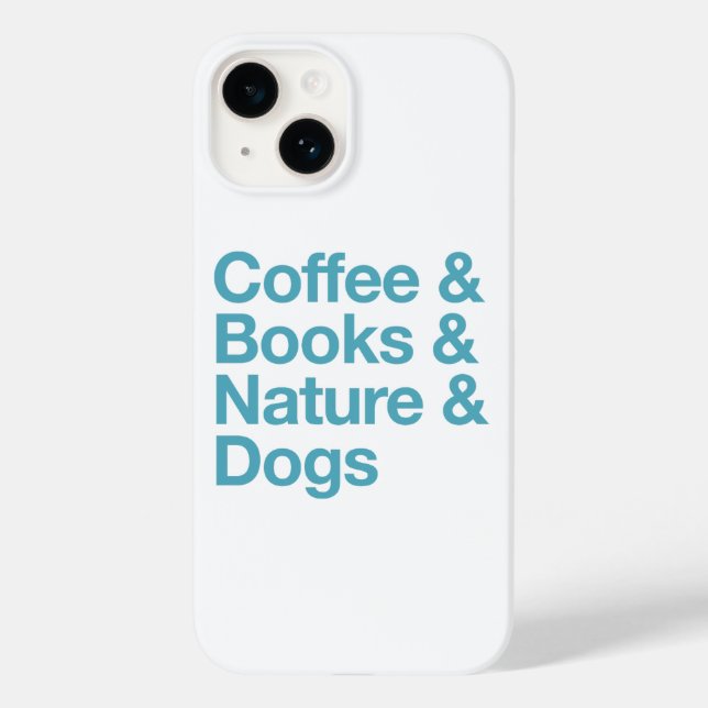 Coffee & Bokar & Nature & Hundar Phone Case (Blue) (Baksida)